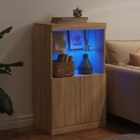 Aparador con Luces LED Roble Sonoma 60,5x37x100 cm - details 6