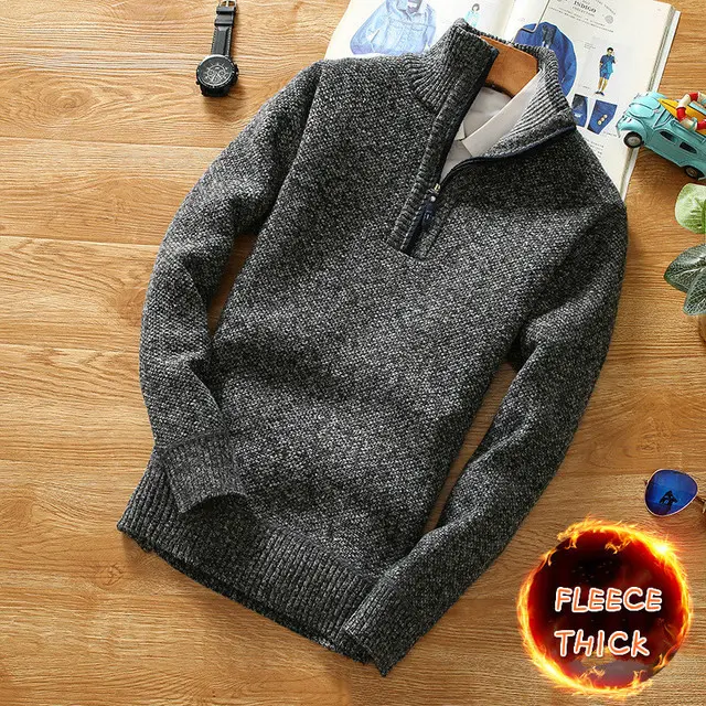 Cardigan de Piel Cálido para Hombre Ajuste Delgado Cómodo para Otoño e Invierno - 1