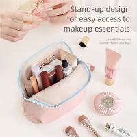 Bolsa de cosméticos portátil de gran capacidad, soporte para cepillos, cierre de cremallera, paquete de lavado para mujer con asa colgante multifuncional - details 4
