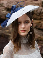 Sombrero de Fedora para Mujeres en Poliéster Negro y Blanco Estilo Vintage para Bodas y Iglesias Diseño Floral Tamaño Ajustable Largo de Verano - details 1