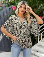 Elegante Blusa de Verano con Estampado Cuello en V para Mujeres Camisa Chic de Moda Joven - details 10