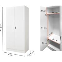 Puertas Correderas Blancas para Niños Dimensión 70 x 42,5 x 161,5 cm Ideal para Guardería Dormitorio - details 2