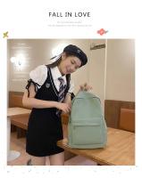 Mochila escolar impermeable de gran capacidad para mujer, mochila escolar con cremallera suave, Color sólido, mochila informal para adolescentes y niñas, suministro para estudiantes - details 18