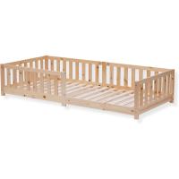 Cama de Madera Maciza de Pino Montessori 90 x 200 cm Blanco Protección contra Caídas y Somier - details 9