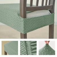 Funda elástica para asiento de silla de comedor, fundas para sillas de Color sólido Jacquard, fundas de cojín para silla antipolvo extraíbles, para Hotel y hogar, 1 ud. - details 2