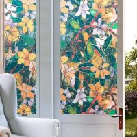 Privacidad Magnolia ventana película pegatinas no adhesivas estáticas Cg vidrio pegatinas sol UV bloqueo calor - details 3