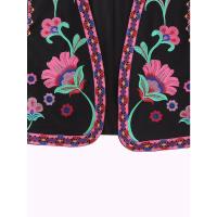 Chaleco Floral bordado Vintage para mujer, chaleco abierto sin mangas, Top corto informal de verano - details 25