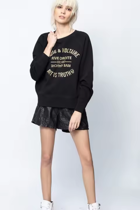 Sudadera con capucha bordada de algodón rosa para mujer, Jersey clásico francés de nicho ZV, 24 principios de otoño, nuevo - 1