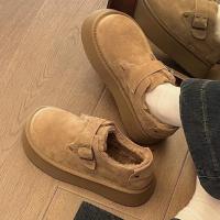 2025 Invierno Caliente Baja Boca Mocasines Una Estribo Estribo Grueso Zuecos Tobilleras Botas Mujer Nieve Botas Mujer Invierno - details 2