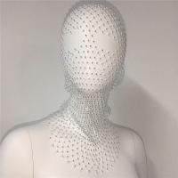 Máscara de cubierta de tocado de red, turbante, sombrero, máscara de novia para boda, velo de malla con diamantes de imitación, tocado de rejilla, máscara de cabeza de cristal, diadema de diamante - details 6