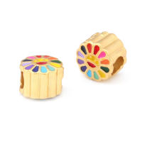 Pulseras de Brass Dorado Mate 4PCS Grande Agujero Abalorios para Hacer Joyas DIY - details 172