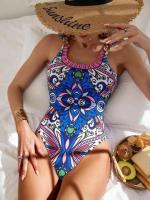 Traje de baño retro sexy y de moda 2025 con estampado push up y traje de baño de una pieza, corte de bikini de aguas termales para mujer - details 4