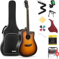 Guitarra Acústica de Adulto Guitarra Cutaway 4/4 Kit Dreadnought 41 Pulgadas de Principiante con Cuerde Afinador Cejilla Sunburst - details 0