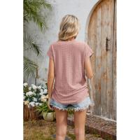 BUNO-2025 Camisetas para mujer de manga larga de algodón para mujer, camisetas con manga casquillo y cuello en V, camiseta informal holgada de manga larga de algodón para mujer - details 18
