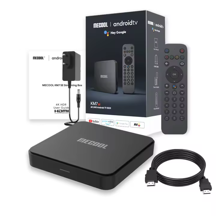 MECOOL-Dispositivo de TV inteligente KM7 Plus, decodificador con Android, certificado por Netflix, Google TV, 4K, Amlogic S905Y4, 2 + 16G, WIFI 2,4G/5G, 100M, LAN, reproductor multimedia - 1