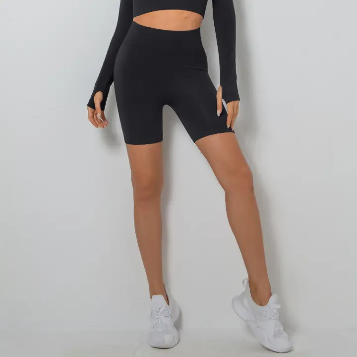 Nessaj-pantalones cortos de yoga sin costuras para mujer, mallas deportivas para correr, entrenamiento, gimnasio, Verano - 1