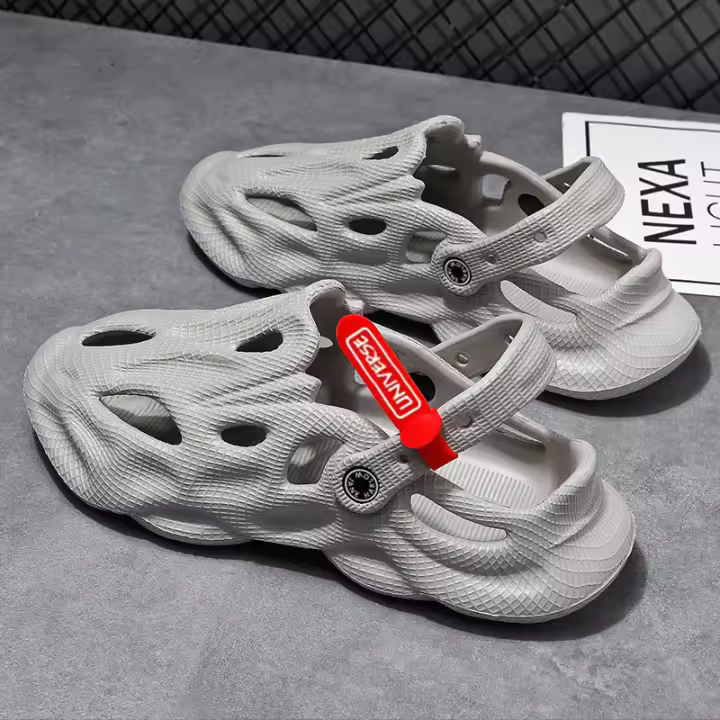 Zapatillas de coco pareja verano de doble propósito bolsa cabeza playa agujero zapatos suela suave antideslizante sandalias exteriores de los hombres y las mujeres sin accesorios - 1