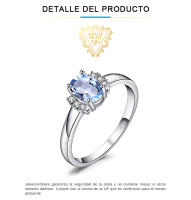 -anillo de compromiso de Plata de Ley 925 con Topacio azul cielo, joyería fina ovalada con gemas, regalo de aniversario - details 1