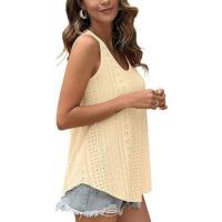 BUNO-2025 Novedad de verano, camisas para mujer, cuello redondo, sin mangas, Color sólido, camisetas sin mangas informales holgadas, blusas blancas para fiesta en la playa, camisas para mujer - details 31