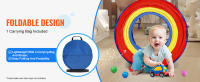SucceBuy Tienda de campaña túnel de juego para niños pequeños, juguete colorido de túnel para gatear para bebés y mascotas, regalo plegable para interiores y exteriores para niños y niñas, rojo/amarillo/azul multicolor - details 4