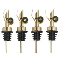 Decantador de tapa automática de acero inoxidable dorado, 4 piezas, tapa automática de acero inoxidable, tapón de vino - details 1
