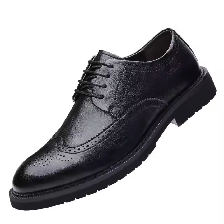 Zapatos de vestir informales de piel de vaca de alta calidad, suaves y cómodos, estilo de negocios y oficina, zapatos formales Oxford para hombre - 1