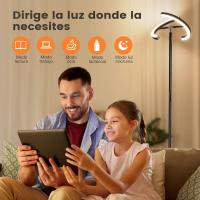 Lámpara de Pie LED Regulable, Lampara de Pie Salon con Distancia & Táctil, 4 Temperaturas de Color, 1300LM, Lámpara de Lectura Moderna para Salón, Dormitorio y Oficina, 20W, Negra - details 4