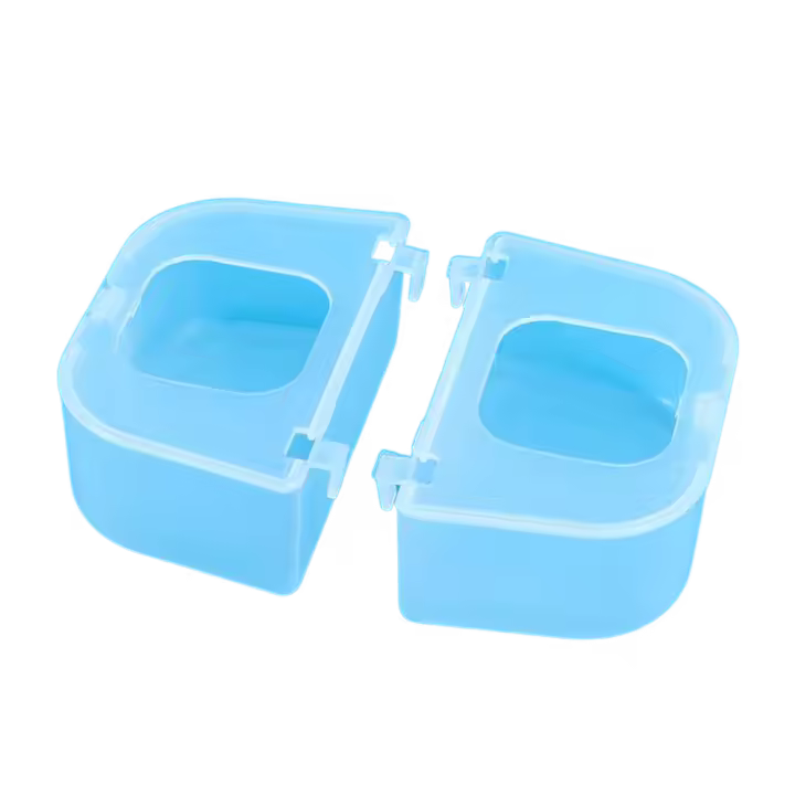 Caja de comida transparente antisalpicaduras para palomas, transportador de plástico antisalpicaduras, caja de comida para palomas, gran capacidad, dos agujeros - 1