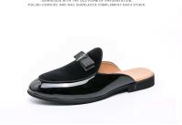 Nuevas sandalias informales de moda para hombre, mulas de piel de cocodrilo, suela de goma antideslizante británica, suaves y transpirables para caminar - details 10