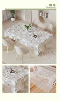 Mantel suave Ence ligero de lujo, cubierta de mesa de comedor de plástico impermeable blanco PVC, palo y rectangular no permanente - details 29