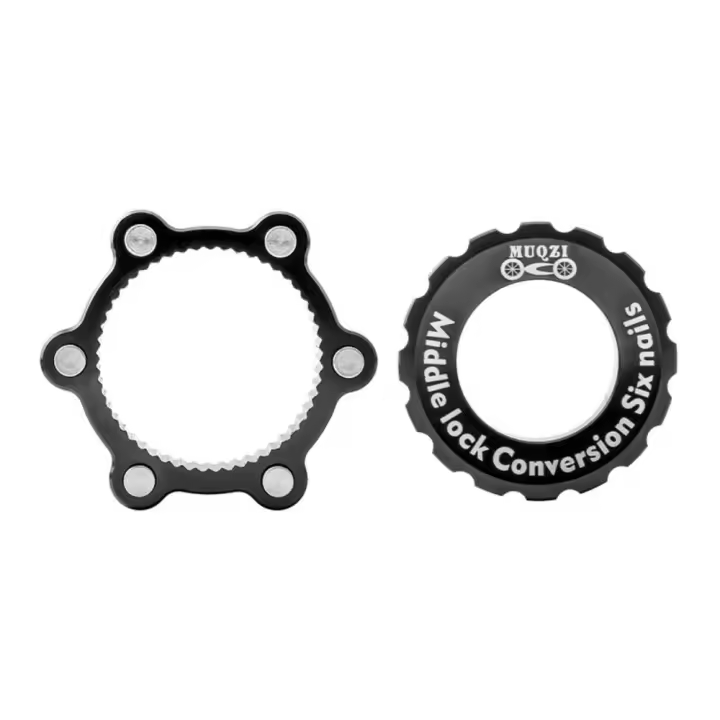 Adaptador de bloqueo central para bicicleta de 6 pernos, conversión de bloqueo central de buje de bicicleta de aleación de aluminio con eje de 44mm con arandela de acero inoxidable - 1