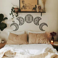 Decoración de Pared de Fases de Luna de Madera 5pcs Adorno de Pared para Dormitorio Espiritual - details 5
