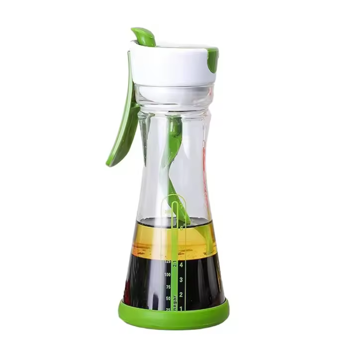 Batidora de contenedor de jugo, Botella Mezcladora de aderezo de ensalada a prueba de fugas con escala, agitador de aderezo de ensalada, taza mezcladora Manual - 1