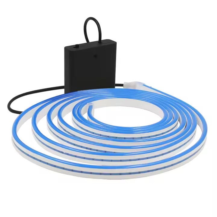 Tira de neón alimentada por batería 5V 2835 120Leds/M cuerda de cinta Flexible señal de luz de neón LED decoración DIY para el hogar blanco/azul/rosa/amarillo - 1