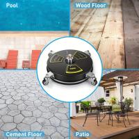 Limpiador de superficies profesional de alta presión de 15 pulgadas, 4000 PSI, con 4 ruedas móviles, conexión rápida de 1/4 de pulgada, construcción de metal duradero, incluye 2 varillas de extensión para calzadas, aceras, patios, herramientas de limpieza - details 4