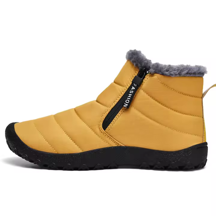 Botas de nieve de invierno para hombre, botines de tobillo para hombre, forrados de piel cálida, impermeables, aislados, sin cordones, para exteriores - 1