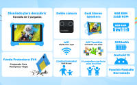 HotLight Tablet para niños Android 13,Tableta Infantil 7 Pulgadas con 5GB RAM 32GB ROM (TF 128GB),Cámara Doble,Bluetooth,Control Parental,Funda EVA (Azul) - details 0