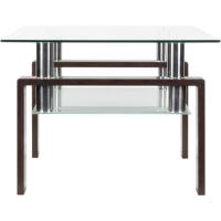 Mesa Moderna de Centro con Tapa de Cristal Transparente y Base de Metal Negro (100x60 cm) - details 26