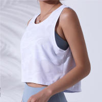 Camiseta deportiva de yoga holgada para mujer, sin costuras, transpirable, de secado rápido - details 8