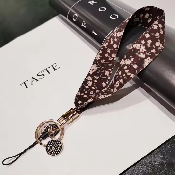 Correa de muñeca de cuerda, soporte para tarjeta de identificación, cordón, correas para teléfono móvil, llavero, cordón, accesorios para teléfono móvil, cordón corto para teléfono - 1