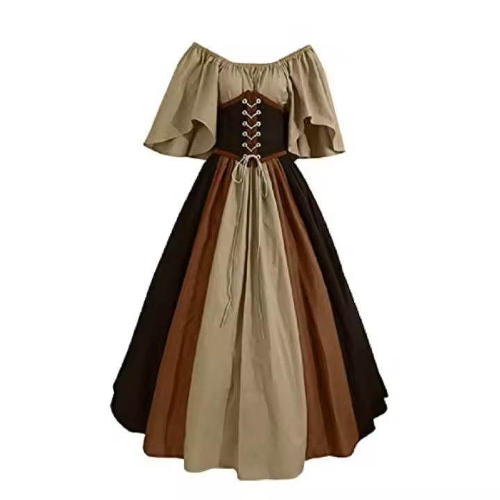 Ropa medieval Vestidos góticos de manga corta para mujer Vestidos de fiesta retro Vestido de fiesta - 1