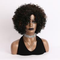 Pelucas sintéticas cortas y rizadas de moda, negras, con flequillo, cabello afro rizado, natural, de 12 pulgadas, para mujer, estilo bob. - details 8