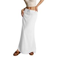 Vacaciones Verano Maxi Cordón Cintura baja A e Faldas casuales Falda larga ajustada Playa Ropa de mujer - details 5