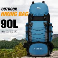 Senderismo al aire libre bolsa de montañismo para los hombres, 90L de gran capacidad, ligera, bolsa de lona, las mujeres bolsa de senderismo, impermeable, resistente al desgaste, antirrobo, deportes al aire libre, multicolor opcional - details 0