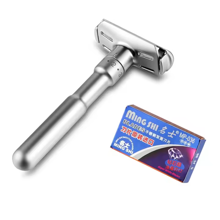 Afeitadora Mingshi Ajustable de Seguridad Afeitadora Clásica de Doble Aguja para Hombres - 1