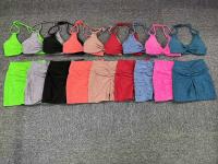 Traje de entrenamiento de gimnasia reforzado deportivo para mujer, ropa deportiva para mujer, traje de yoga rosa, verde y rojo 2024 - details 1