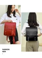 Mochila de piel blanda retro Pu para hombres y mujeres, bolsa de computadora de gran capacidad, mochila universitaria, mochila de cercanías - details 15