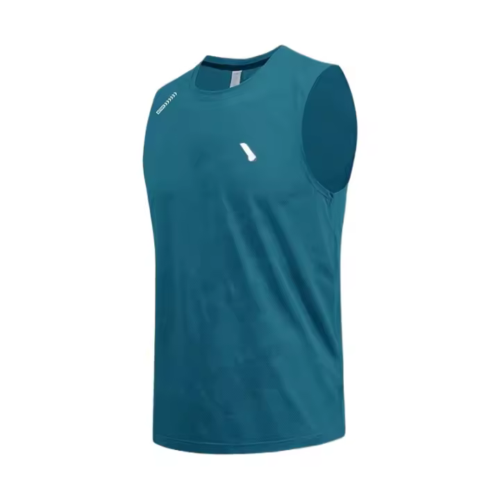 Chaleco deportivo informal sin mangas para hombre, transpirable, de secado rápido, para correr, Fitness, bádminton, tenis de mesa, chaleco con estampado Simple - 1