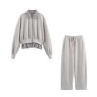 OUWU- Primavera 2025 Traje Casual Chic de Mujer, Sólido, Cuello Alto, Top con Cremallera, Pantalones Largos con Cordón, Conjuntos de Vacaciones de Moda - details 1