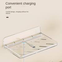 Bandeja plegable, estante de pared, placa plegable, soporte para teléfono, soporte para papel de cocina, sin perforaciones, ahorro de espacio, estante montado en la pared para dormitorio - details 9